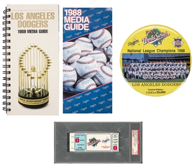 1988-89 Los Angeles Dodgers Memorabilia Collection (4 Pieces)